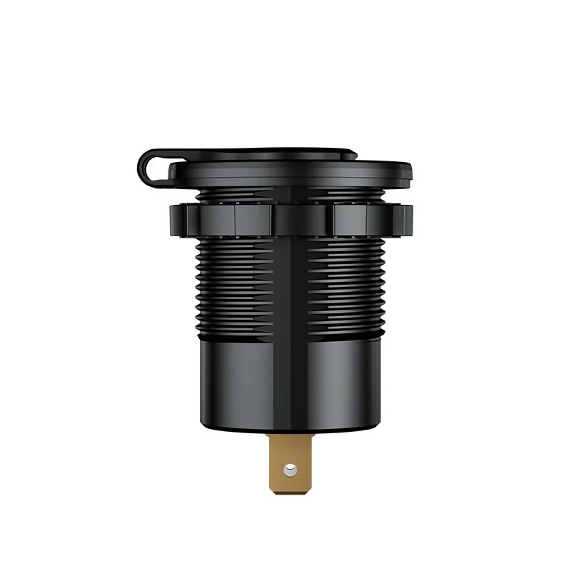 شارژر USB خودرویی روپنلی گرد QC3.0 + Type-C با کلید ON/OFF و نشانگر ولتاژ